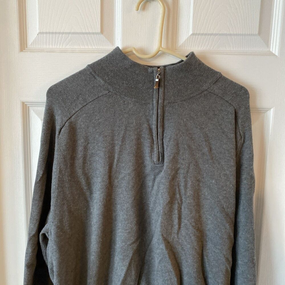 Eddie Bauer Sweater Men’s Size XL Grey 1/4 Zip High Neck Pullover - Picture 3 of 11